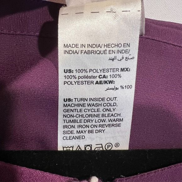 Chico's Peasant Blouse Tunic Boho Purple Floral Embroidered Tassel Sz 4 US 20/22 - Picture 4 of 10